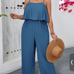 SHEIN Blue Layered Jumpsuit